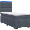 vidaXL Letto a molle con materasso grigio scuro 100 x 200 cm in velluto
