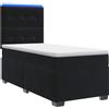 vidaXL Letto a molle con materasso nero 100 x 200 cm in velluto