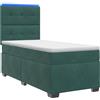 vidaXL Letto a molle con materasso verde scuro 100 x 200 cm in velluto