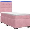 vidaXL Letto a molle con materasso e testata rosa 100 x 200 cm in velluto