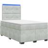 vidaXL Letto a molle con materasso grigio chiaro 120 x 200 cm in velluto