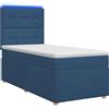 vidaXL Letto a molle con materasso e testata blu 80 x 200 cm in tessuto