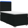 vidaXL LED letto a molle con materasso nero 80 x 200 cm tessuto