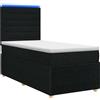 vidaXL LED letto a molle con materasso nero 80 x 200 cm tessuto