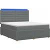 vidaXL LED letto a molle con materasso grigio scuro 140 x 200 cm tessuto