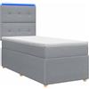 vidaXL LED letto a molle con materasso grigio chiaro 80 x 200 cm tessuto