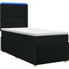vidaXL LED letto a molle con materasso nero 80 x 200 cm tessuto