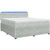 vidaXL Letto a molle con materasso grigio chiaro 140 x 190 cm in velluto