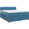 vidaXL Letto boxspring vidaXL con materasso e testiera, blu, 140 x 200 cm, in velluto