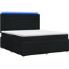 vidaXL LED letto a molle con materasso nero 140 x 190 cm tessuto