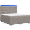 vidaXL LED letto a molle con materasso Taupe 140 x 190 cm tessuto