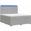 vidaXL LED letto a molle con materasso grigio chiaro 140 x 200 cm tessuto