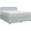 vidaXL Letto a molle con materasso grigio chiaro 140 x 190 cm in velluto