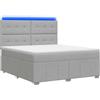 vidaXL LED letto a molle con materasso grigio chiaro 140 x 200 cm tessuto
