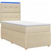 vidaXL LED letto a molle con materasso crema 100 x 200 cm tessuto