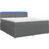 vidaXL Letto a molle con materasso grigio scuro 140 x 190 cm tessuto