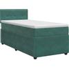 vidaXL Letto a molle con materasso verde scuro 100 x 200 cm in velluto