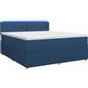 vidaXL Letto a molle con materasso e testiera blu 140 x 190 cm in tessuto