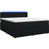 vidaXL Letto a molle con materasso nero 140 x 190 cm in tessuto