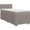 vidaXL Letto a molle con materasso Taupe 100 x 200 cm tessuto