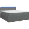 vidaXL Letto a molle con materasso grigio scuro 140 x 200 cm tessuto