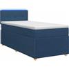 vidaXL Letto a molle con materasso e testata blu 90 x 190 cm in tessuto