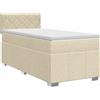 vidaXL Letto a molle con materasso crema 100 x 200 cm in tessuto