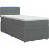 vidaXL Letto a molle con materasso grigio scuro 80 x 200 cm in tessuto