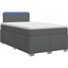 vidaXL Letto con rete a molle e materasso, colore grigio scuro, dimensioni 120 x 200 cm