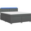 vidaXL Letto con rete a molle e materasso, colore grigio scuro, dimensioni 140 x 190 cm, marca vidaXL