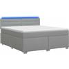 vidaXL Letto con rete a molle e materasso, colore grigio chiaro, 140 x 200 cm, rivestito in tessuto