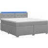 vidaXL Letto con rete a molle e materasso, colore grigio chiaro, 140 x 200 cm, rivestito in tessuto