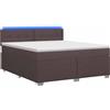 vidaXL Letto con rete a molle e materasso, colore marrone scuro, dimensioni 140 x 200 cm