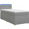 vidaXL Letto a molle con materasso grigio chiaro 80 x 200 cm in tessuto