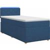 vidaXL Letto a molle con materasso e testata blu 80 x 200 cm in tessuto