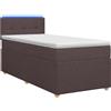 vidaXL Letto a molle con materasso marrone scuro 100 x 200 cm in tessuto