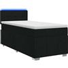 vidaXL Letto a molle con materasso nero 80 x 200 cm in tessuto