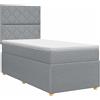 vidaXL Letto a molle con materasso grigio chiaro 80 x 200 cm in tessuto