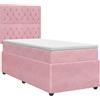 vidaXL Letto a molle con materasso e testata rosa 100 x 200 cm in velluto