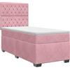 vidaXL Letto a molle con materasso e testata rosa 100 x 200 cm in velluto
