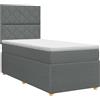 vidaXL Letto a molle con materasso grigio scuro 80 x 200 cm in tessuto