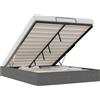 vidaXL, struttura letto imbottita, grigio scuro, dimensioni complete, tessuto velluto