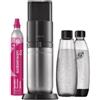 SodaStream Duo, colore nero, con pulsante, dimensioni 158 mm x 440 mm, sistema di chiusura a vite, contenitore in vetro