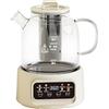 Melaide Teiera elettrica multifunzione, 1200 ml, 8 modalità di preparazione, base riscaldante con schermo digitale, caraffa in vetro, bianco