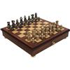 Italfama Lusso Ottone Scacchi Set Con Mogano Tavola E Conservazione Cassetto