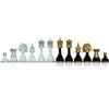 Italfama Set Di Pedine Scacchi Francese In Ottone E Legno, Re 9cm Oro/Argento