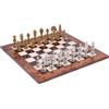 Italfama Ottone Set di Scacchi Oro Argento Pezzi & Olmo Legno Tavola 60cm Italia