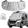 Bekasa Copertura parabrezza camper per Fiat Ducato, Citroen Jumper | Tappetino termico esterno per finestrino Peugeot Boxer, Citroen Jumper X250/290 (2006-2025), con cerniera, impermeabile