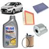 OP Kit tagliando 4 filtri + 4L olio Mobil FE 5W30 per Ford Fiesta VI 1.5 TDCi gasolio 2008-2018