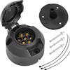 ETUKER Presa per Rimorchio 7 poli 12V Impermeabile CE Spina Rimorchio 7 pin Trailer Socket Carrello Auto Gancio di Traino